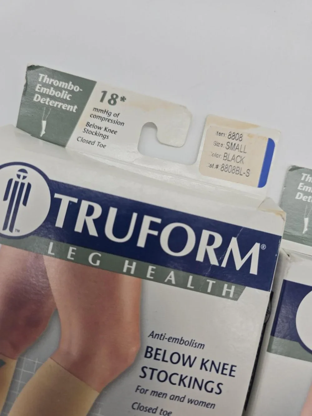 Truform Anti Embolism Compression Stockings Small Black 18mmHg Lot Of 2